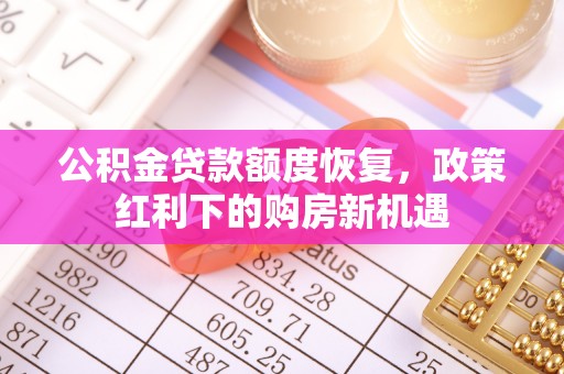 井研公积金贷款额度恢复，政策红利下的购房新机遇