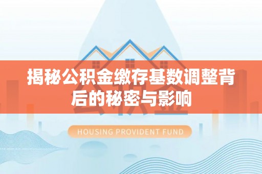 井研揭秘公积金缴存基数调整背后的秘密与影响
