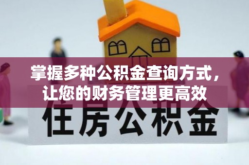 井研掌握多种公积金查询方式，让您的财务管理更高效