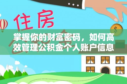 井研掌握你的财富密码，如何高效管理公积金个人账户信息