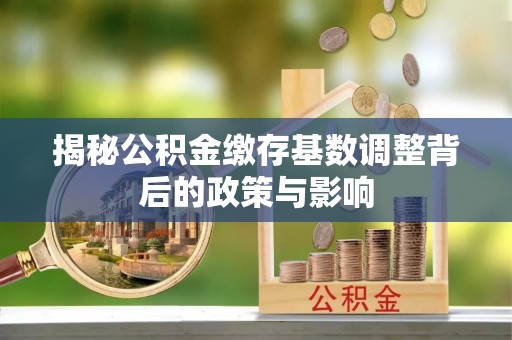 井研揭秘公积金缴存基数调整背后的政策与影响