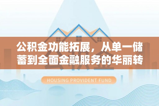 井研公积金功能拓展，从单一储蓄到全面金融服务的华丽转身