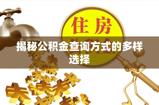 井研揭秘公积金查询方式的多样选择